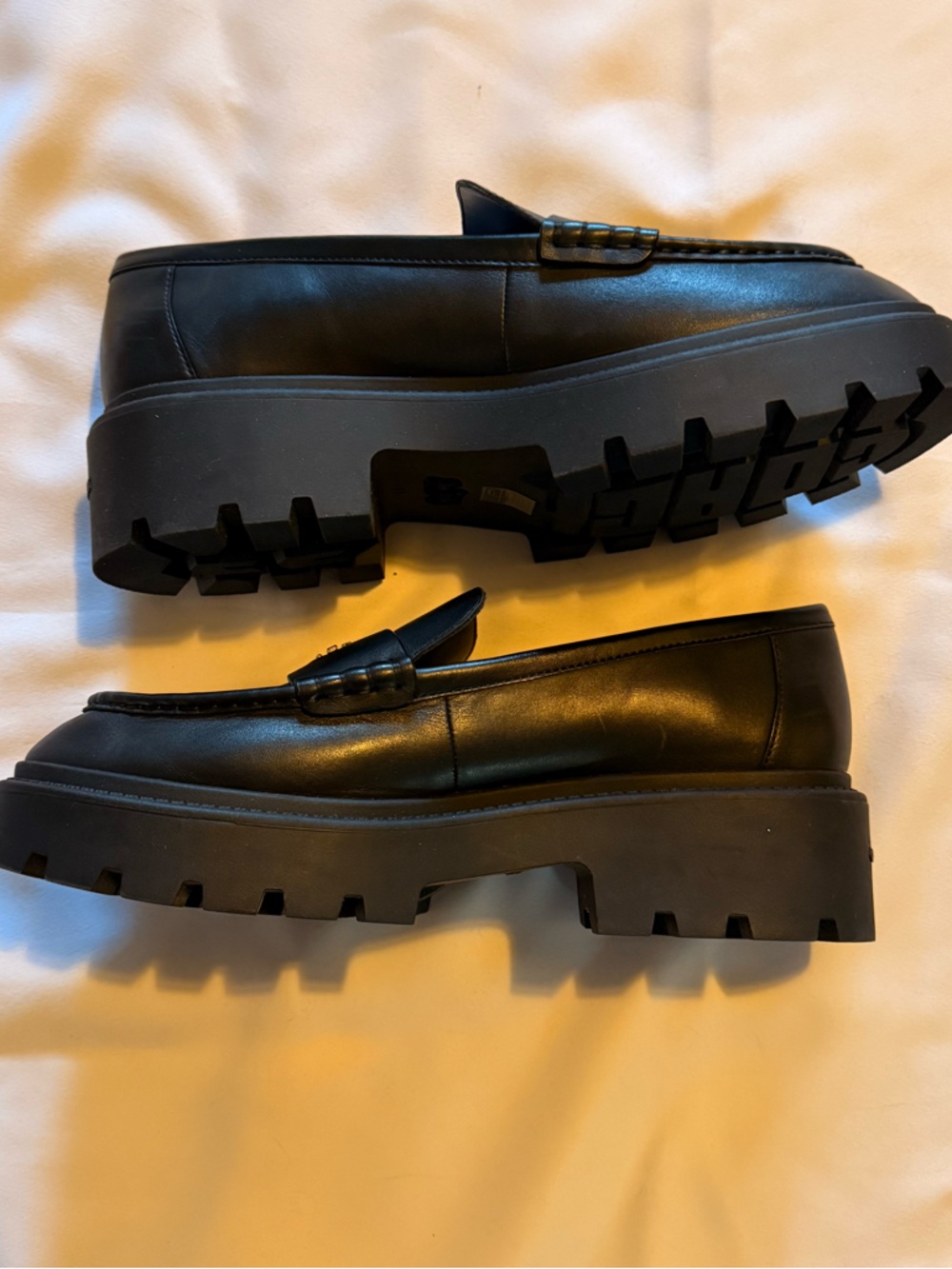 Coach Ruthie Black Leather Platform Loafers 43 (11B) - Picture 3 of 5